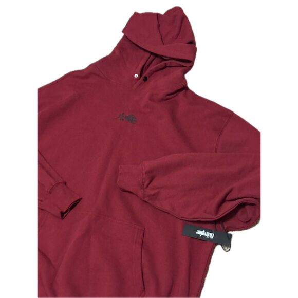 Civil Regime "Roses From Concrete" Hoodie 3XL NWT Burgundy Skull Streetwear - Picture 4 of 6
